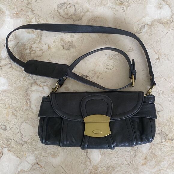 Kooba Leather Convertible Baguette Clutch Shoulder Bag - Picture 4 of 14